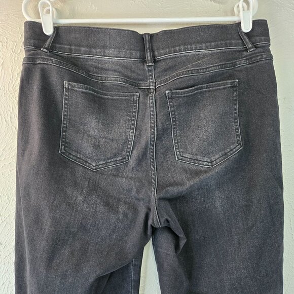 Spanx Straight Leg  Jean XL Faded Black Denim High Rise Pull On Casual Stretchy - Picture 8 of 12